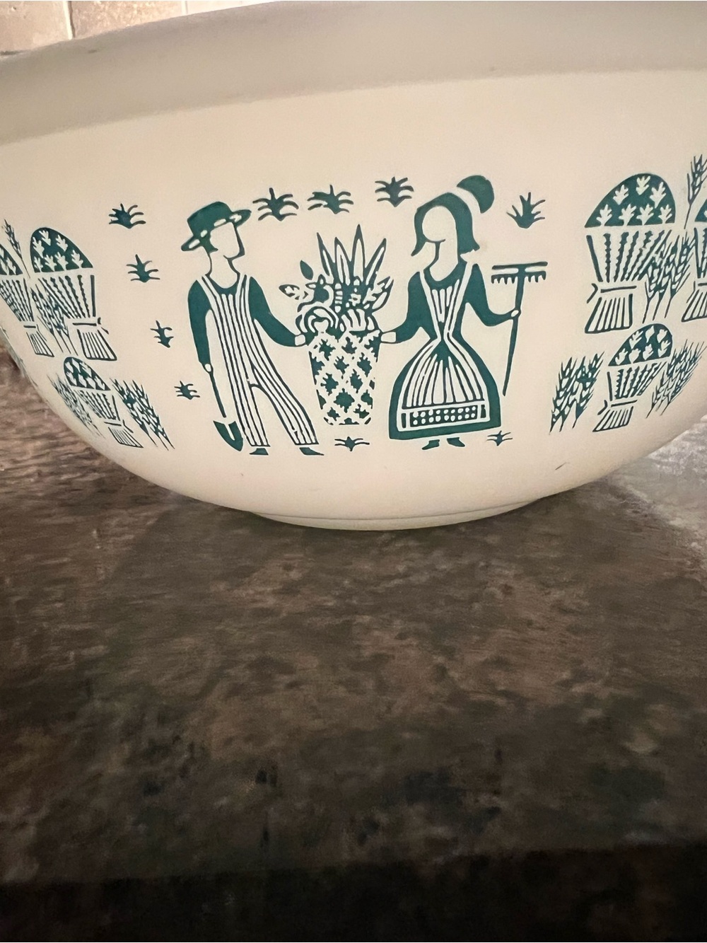 PYREX BUTTERPRINT AMISH 4 QT 404 mixing bowl- NICE